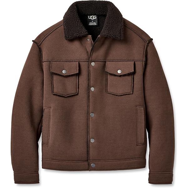 UGG Men's Ashbury Uggfluff Peacoat Jacket, Chestnut, XXL at Amazon